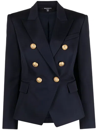 Shop Balmain Double Breasted Wool Jacket