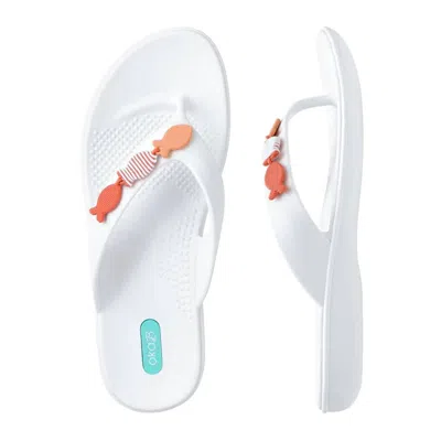 Oka-b Women Bodie Flip Flops In Salt/guava In Multi