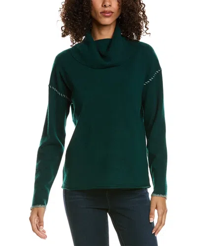 Johnny Was Rhode Cowl Neck Wool & Cashmere-blend Sweater In Green