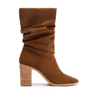Schutz Women Ashlee Block Suede Bootie In Bear In Brown