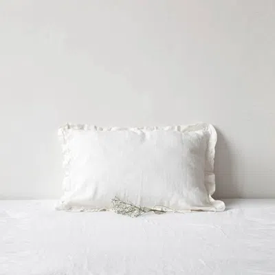 Linen Tales Frilled Pillow Case In Regular Size In White