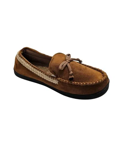 Isotoner Men's Microsuede Seth Moccasin In Cognac In Green