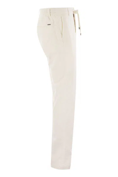 Peserico Men's Corduroy Trousers In White