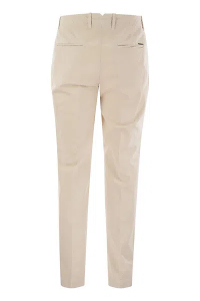 Peserico Men's Cotton Trousers With Darts In Pearl