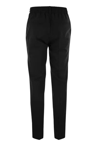 Peserico Men's Wool-blend Flannel Trousers In Black