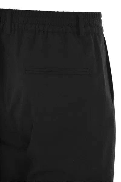 Peserico Men's Wool-blend Flannel Trousers In Black