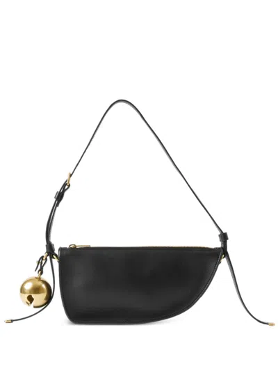 Burberry Curved Shape Gold-tone Hardware Shoulder Bag In Black