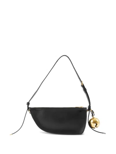 Burberry Curved Shape Gold-tone Hardware Shoulder Bag In Black