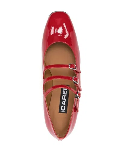 Carel Paris Ariana Patent Leather Ballets With Crossed Bands