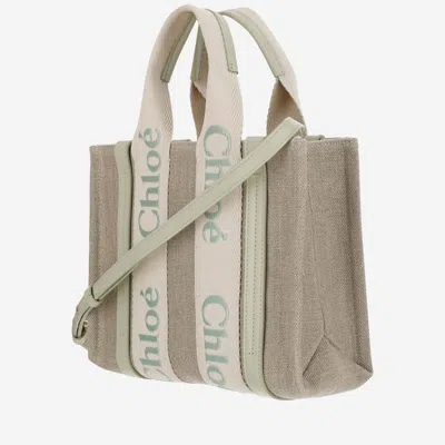 Chloé Woody Linen Small Tote Bag