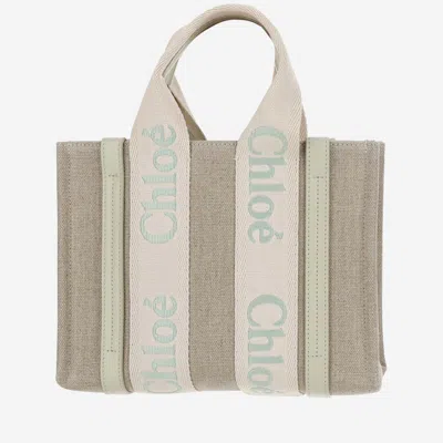Chloé Woody Linen Small Tote Bag