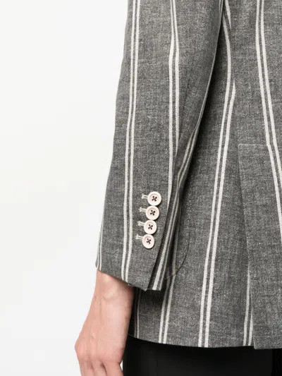 Circolo 1901 Striped Double-breasted Jacket With Vertical Stripes In Gray