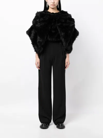 Comme Des Garçons Fur-design Cropped Blouse