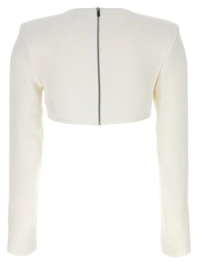 David Koma Crystal Chain 3d Square Neck Top