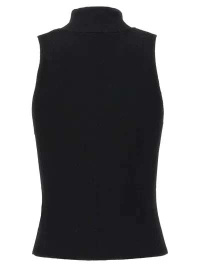 Diesel Black Tank Top With D Logo Cut-out