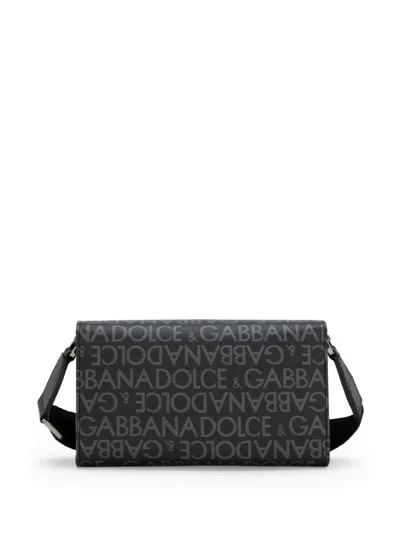 Shop Dolce & Gabbana Allover Logo Crossbody Bag