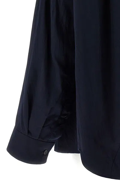Dries Van Noten Collared Neck Long Sleeves Plain Pattern Blouse In Blue