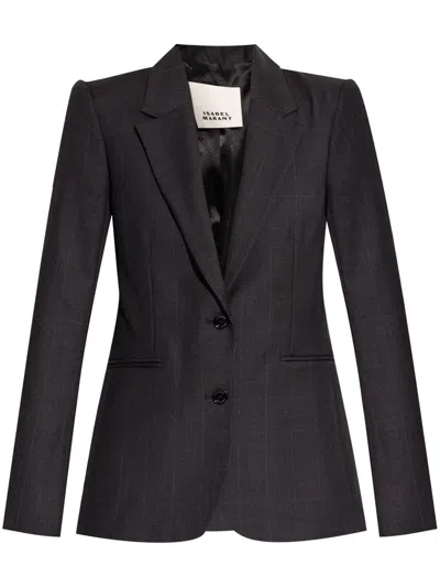 Isabel Marant Reva Checked Blazer In Grey