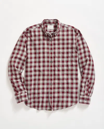 Billy Reid Left Hand Twill Plaid Tuscumbia Shirt Button-down In Cabernet Multi