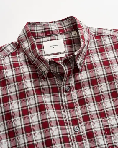 Billy Reid Left Hand Twill Plaid Tuscumbia Shirt Button-down In Cabernet Multi