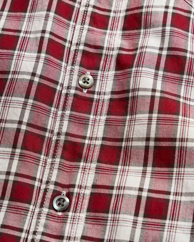 Billy Reid Left Hand Twill Plaid Tuscumbia Shirt Button-down In Cabernet Multi