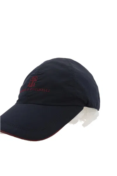 Shop Brunello Cucinelli Visor In Colorful Blue+red