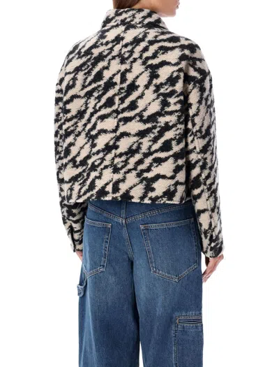 Isabel Marant Étoile Chic Wool-blend Patterned Jacket In Black Beige