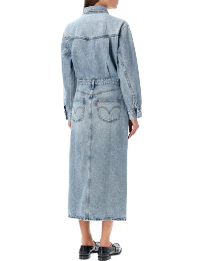 Levi's Mini Logo-tag Midi Dress In Feeling This Light Blue