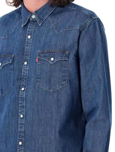 Shop Levi's Western Shirt In Med Blue