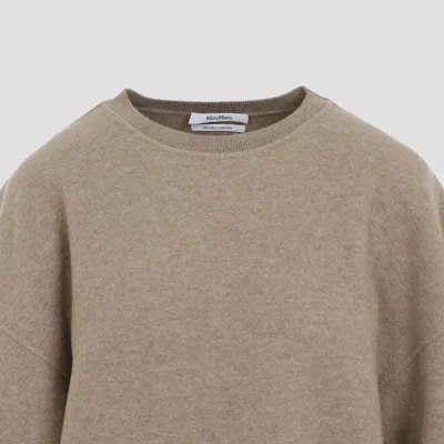 Max Mara Beige Sweatshirt In Wool And Cashmere Blend In Beige