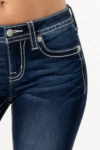 Miss Me Crissy Silver Bootcut Jeans In Dark Wash