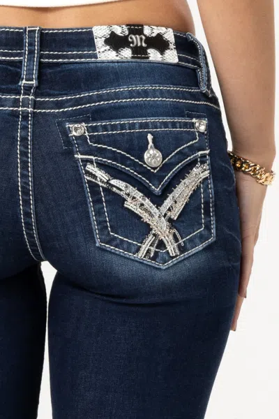 Miss Me Crissy Silver Bootcut Jeans In Dark Wash