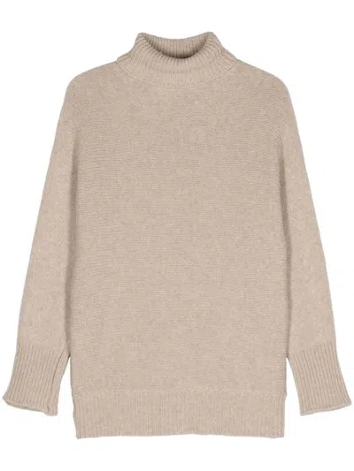 Shop Alysi Wool Turtle-neck Jumper In Beige