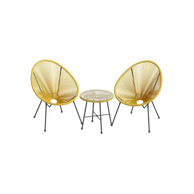 Breebe Yellow 3-piece Outdoor Acapulco Chair