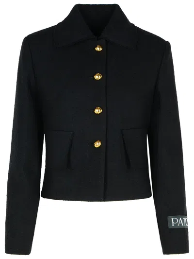 Shop Patou Black Wool Blend Jacket