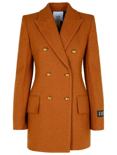 Patou Brown Wool Blend Blazer In Brown