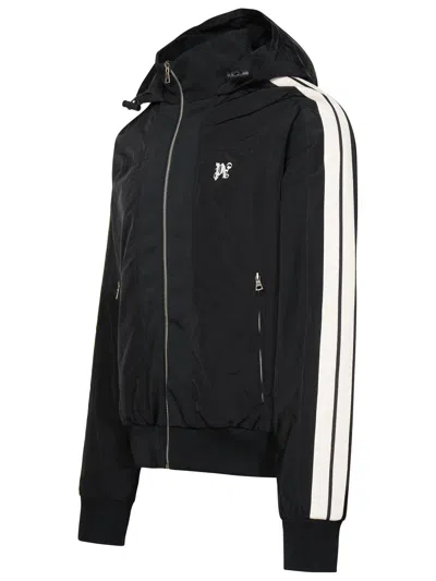 Shop Palm Angels Track Jacket In Black Nylon