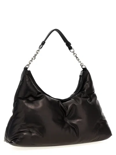 Shop Maison Margiela 'glam Slam Hobo Medium' Shoulder Bag In 黑色的