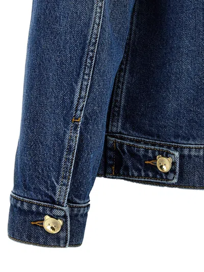 Moschino 'teddy' Jacket With Buttoned Cuffs And Pockets In Blue
