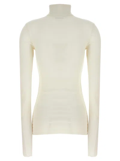 Shop Jil Sander Silk Turtleneck Top In White