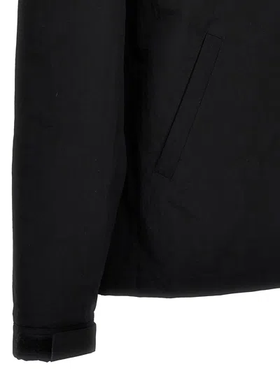 Kenzo Black Overshirt With Tiger Embroidery In Tech Fabric Man In Black