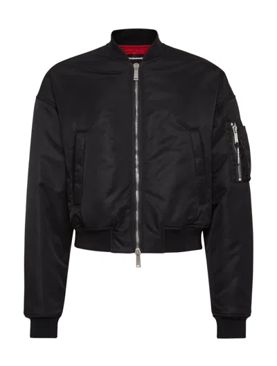 Dsquared2 Dsquared Black Nylon Bomber Jacket In Black