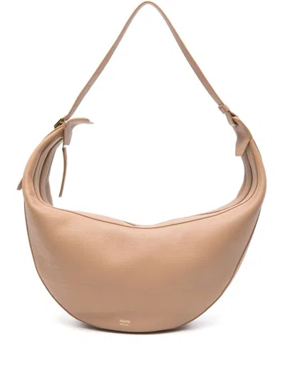 Shop Khaite Augustina Leather Hobo Bag In Beige