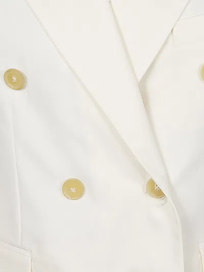 Erika Cavallini Wool Twill Alberta Jacket In White