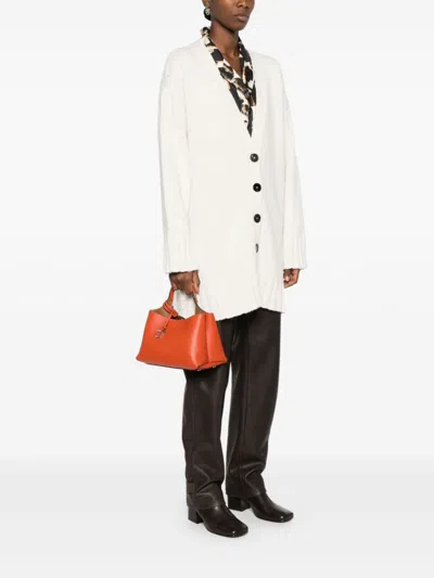 Tod's T Timeless Micro Leather Tote Bag In Orange