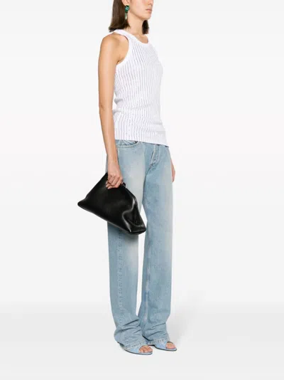 Attico Day Off Leather Shoulder Bag In Black