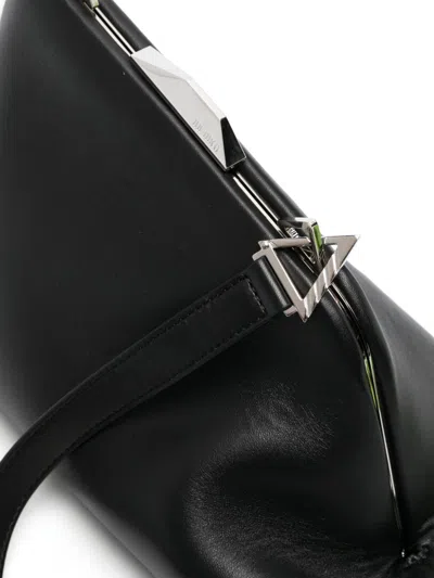 Attico Day Off Leather Shoulder Bag In Black