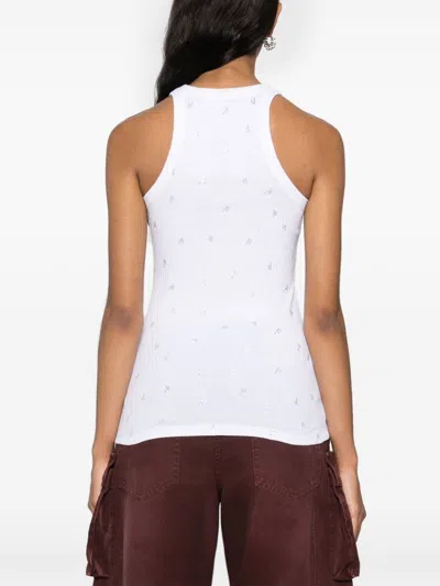 Shop Attico The  Allover Logo Cotton Tank Top In White
