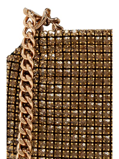 Shop Stella Mccartney Stella Mc Cartney Falabella Crystal Mesh Clutch In Brown