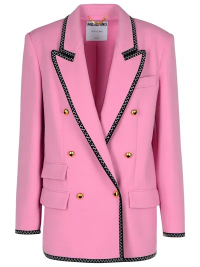 Moschino Blazer Double-breasted Gold Buttons In Pink